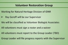 Project is under the supervision of the Natural Heritage Division of IDNR