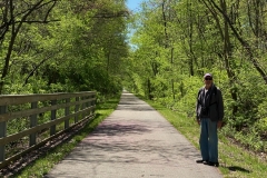 Much of Sangamon Valley Trail is tree-lined